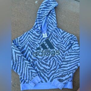 Girls adidas purple tiger stripe hoodie size 10/12